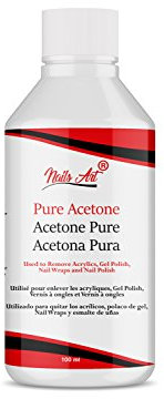 NailArt® Pure Acetone Nail Polish Remover for Artificial Nails, Nail Glue, Nail Tips, Acrylics, Fiberglass, Wraps and Sculptures UV/LED GEL soak-off Dissolver 100ml