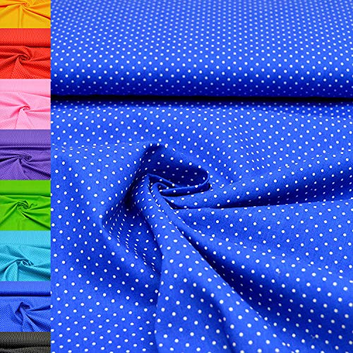 MAGAM-Stoffe Amelie Pünktchen Baumwollstoff Oeko-Tex Meterware 50cm (12. Royal-Blau)