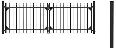 Alberts 510466 Doppeltorset Chaussee, zum Einbetonieren | verschiedene Höhen - wahlweise in verschiedenen Farben | matt-schwarz | Höhe 100 cm | Breite 3 m