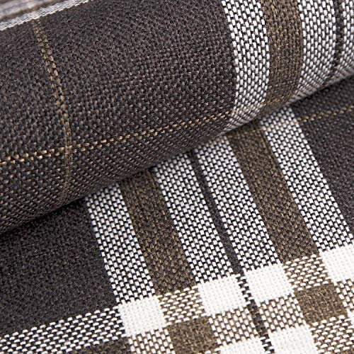 novely® London British Style Kariert Möbelstoff Polsterstoff | Meterware | 1 lfm (06 Dunkelbraun)