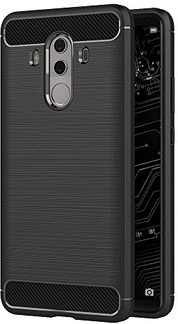 AICEK Coque Huawei Mate 10 Pro, Noir Silicone Coque pour Huawei Mate 10 Pro Housse Fibre de Carbone Etui Case (6,0 Pouces)