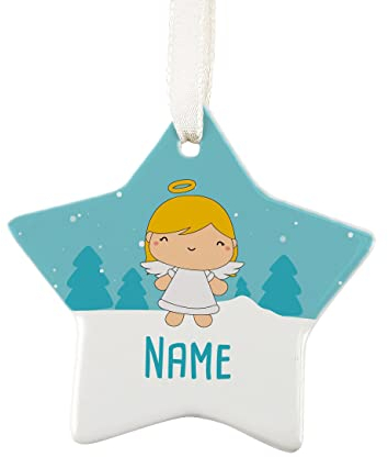 Herz & Heim® Christbaumanhänger mit Ihrem Wunschnamen - Verschiedene Motive Engel