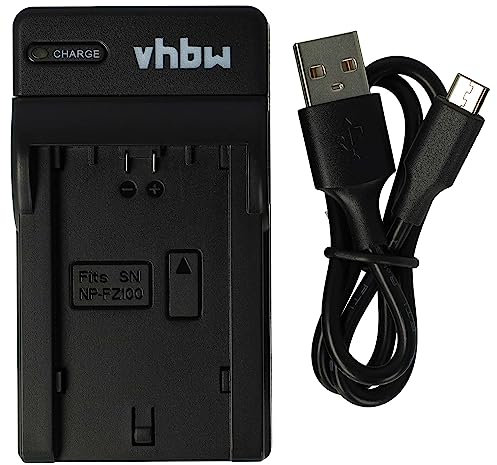 vhbw Chargeur Compatible avec Sony Alpha 7R IVA, 7 III, 7R IV, 6600, 7R IIIA, 1, 7 IV, 7C, 6700 caméra Action-cam + témoin de Charge