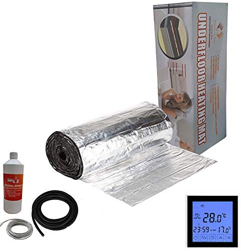 Nassboards Premium Pro Elite - Electric Underfloor Pro Elite Foil Heating kit 150w - 3m² - Black Touch Thermostat