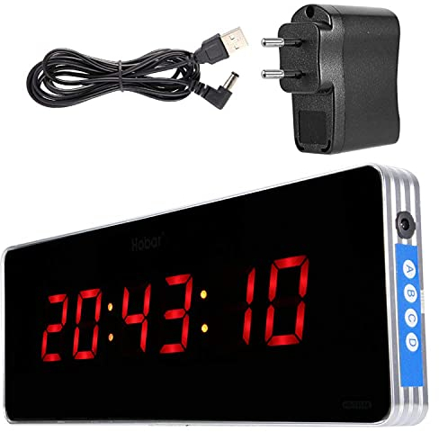 Jeffergarden Home Orologio da parete digitale Orologio da parete a LED digitale Spina UE 110-240 V (36 * 13 * 3 cm) (ora + minuto + secondo)