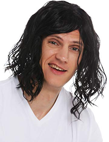 WIG ME UP - 31914-P103 Perücke Karneval Herren lang wild fransig strähnig schwarz Gigolo Bad Hair Day