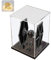 Acryl Vitrine Schaukasten für Lego Disney Kamera 43230 77072 C3PO 75398 für Labubu Popmart Monster Fall In Wild für MOLLY 400% Puppe, Glasvitrine Acrylbox Transparent für Spielzeug, Schwarz 25x25x40cm