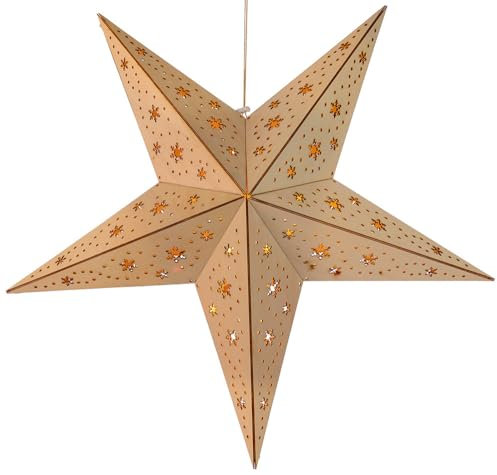 zeitzone LED Holzstern Schneeflocke Weihnachtsstern 3D Warmweiß Batterie Timer 40cm