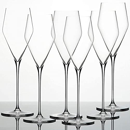Palatina Werkstatt ® Zalto Denk'Art 1 Champagner Glas im Geschenkkarton | mundgeblasenes Weinglas | spülmaschinenfest + speziellem Gläserpoliertuch