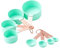 8 Piece Measuring Cups and Spoon Set - Plastic Measuring Cup and Spoon with Stainless Steel Handle, Measuring Tool for Liquids and Solids Cooking & General Kitchen Use (Green)