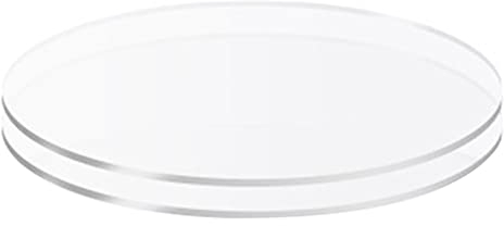 Disque De Gâteau, 2 Pièces Assiettes à Gâteau Disques De Gâteau De Crème Au Beurre Acrylique Non Collants Réutilisés Pour Le Service De Gâteaux blanche 16cm