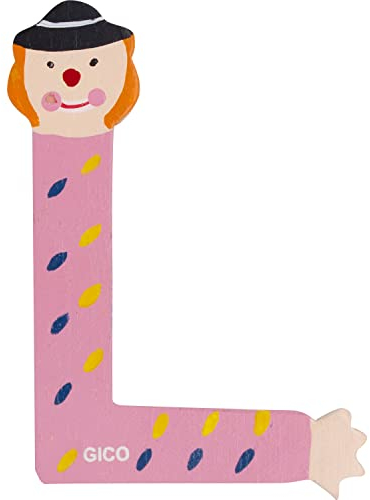 Holzbuchstaben Name Kinderzimmer groß Deko für die Tür, lustige Clowns, A-Z, Höhe ca. 9 cm, Holz Buchstabe 7361 (L)