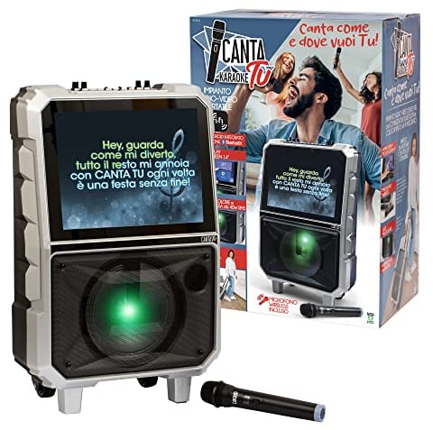 Canta Tu Karaoke Professionale Completo, Sistema Audio-Video Portatile con Microfono con Effetto Eco e Regolazione Volume, Touch Screen 14, Wi-Fi, Cassa 40W RMS, 4 Ore di Carica, 2 Frequenze Radio
