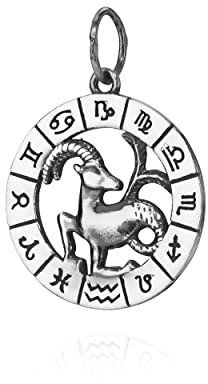 NKlaus Kettenanhänger Sternzeichen Steinbock 925 Silber Horoskop 25mm Zodiak Anhänger 11106