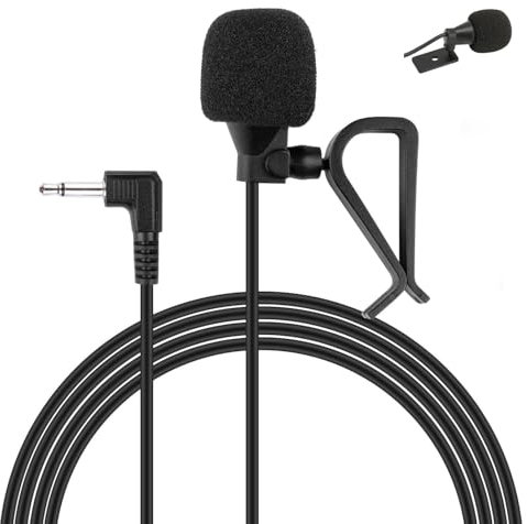Microfono Esterno da 3,5 Mm, Microfono per Auto, Plug And Play, Trasmissione Dati Accurata con Clip a U per Trasmissione a Lunga Distanza, Adatto per la Maggior Parte delle Autoradio