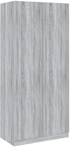 Bussandri Exclusive - Kleiderschrank Grau Sonoma 90x52x200 cm Holzwerkstoff