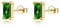 CERSLIMO Gold Stud Earrings for Women - Sterling Silver Earrings Rectangle Shaped Cubic Zirconia Stud Earrings, Green Emerald Faux Diamond Halo Earrings Jewellery Gifts for Girls Christmas Birthday