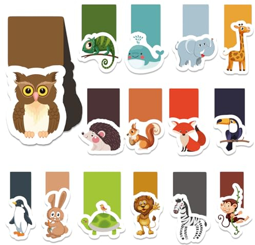 30 Stücke Lesezeichen Magnetisch, Tier Magnet Lesezeichen Magnetische Lesezeichen, Animal Kreativ Page Marker für Kinder Schüler Schule Buchliebhaber Lesezubehör, Lesezeichen Kinder Mitgebsel