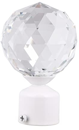 DECHOUS 2st Enden Der Gardinenstange Aus Kristall Gardinenknäufe Selber Machen Diamant-gardinenstangenknäufe Kugelvorhang Aus Acryl Endstücke Für Vorhänge Glas Ersetzen Kopfkappe Weiß