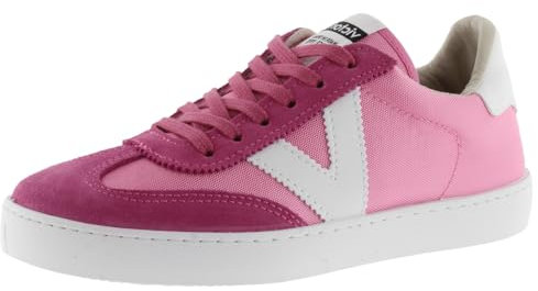 victoria Low-Top Unisex Berlin Ciclista Nylon & Kontrast-Teile & Passende Spaltleder 1126193 für Erwachsene Fucsia 36