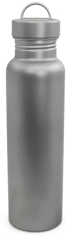 HUIOP Peso Ligero de Titanio de la Botella de Agua 600ml/800ml para la Botella de Agua Que acampa al Aire Libre,Botella de Agua metálica