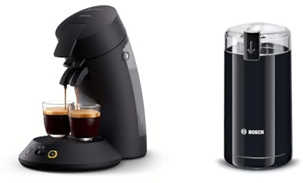 Philips Senseo Original Plus Kaffeepadmaschine & Bosch Hausgeräte TSM6A013B Kaffeemühle, Schwarz