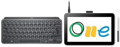 Logitech MX Keys Mini Tastiera Illuminata Wireless, Minimal, Compatta, Bluetooth, USB-C, Qwerty ITA + Tavoletta da disegno Wacom One 12 con schermo da 11,6, per Windows, Mac, Chromebook e Android