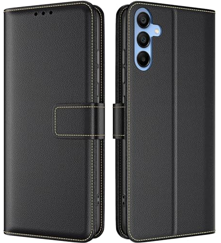 TQIAHF for Samsung Galaxy A15 4G/5G Case Leather Wallet Phone Case Cover with Card Holder Slots Magnetic Flip Case Shockproof Folio Stand Book Style Phone Cover for Samsung Galaxy A15 4G/5G,Black