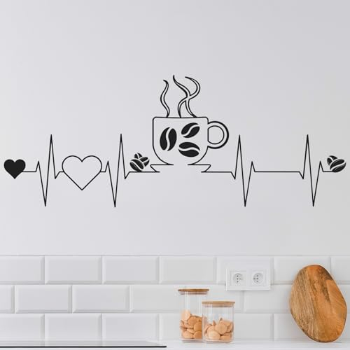 Decorativo Adhesivo De Café Para Pared - Vinilo De Corte Para Cristales, Muebles, Cocina, Salón, Dormitorio, Comedor - Pegatina Para Ventana, Habitación, Espejo Con Frases (75x30, CAFÉ ELECTRO)