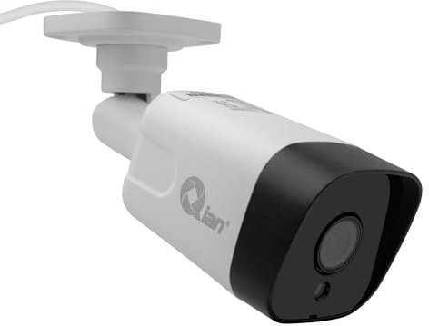 QIAN Cámara Vigilancia IP PoE Bullet 5MP H.265+ Codificación Inteligente | Resolución 2560 × 1920 a 20fps | Visión Nocturna hasta 30 m | Detección Intrusos, Movimiento | Visualización Web