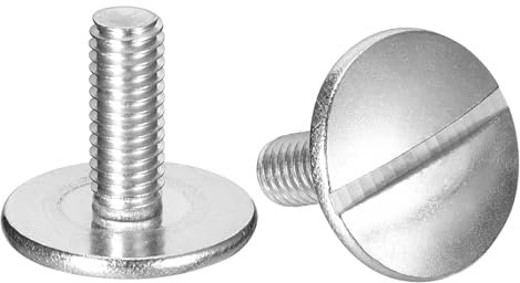 QUARKZMAN Tornillos de Cabeza Plana Extra Grande Ranurados, M6x16mm, 5 Piezas, Acero Inoxidable 304