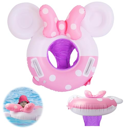Anello di Nuoto Bambini, XiXiRan Anello Nuoto Gonfiabile, Baby Seggiolino Piscina, Salvagente Seggiolino, Nuoto Anello con Sedile, Salvagente Neonato Auto Polizia, Anello Nuoto Galleggiante (Minnie)