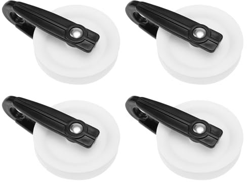 OTOTEC Poulie de Corde à Linge en Nylon 4 Pièces 2-1/2 Pouces de Diamètre Poulie D'extraction de Vêtements Fil de Corde Poulie D'extérieur
