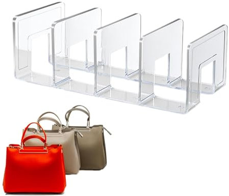 Divisori Per Borse Donna Armadio,Organizzatore Per Borse, Organizer Per Borse Per Armadi, Divisori Per Ripiani Trasparenti A 4 Slot,per Camera Da Letto, Cucina, Scaffali, Stoccaggio E Organizzazione