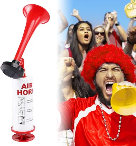 AVCXEC Fanfare Druckluft Hupe, Sehr Lautes Signalhorn, Handheld Air Horn, Wiederverwendbare Stadion Tröte, Drucklufthorn, Druckluft Tröte für Feste, Anfeuern, Sportwettbewerb