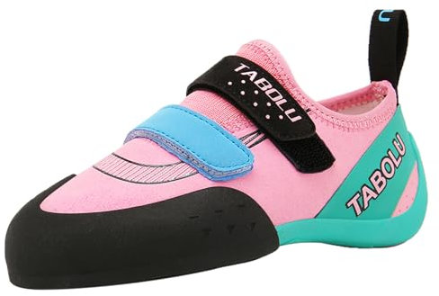 ZHENSI Scarpe da Arrampicata da Donna Scarpe da Boulder Indoor per Principianti Leggere per Bambini,Rosa,34 EU