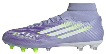 adidas F50 SPARKFUSION League W Mid Firm Artificial Ground Football Boots, Botas de fútbol Mujer, Violet Tone/Lucid Lemon/Purple Rush, 39 1/3 EU