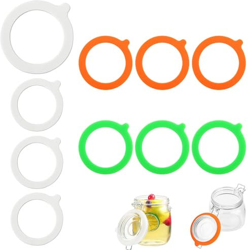 12 Stück Silikon Glasdichtungen Ersatz 95x73 Mm Dichtringe Für Einweckgläser Silikon Dichtungen Ersatz Einmachringe Gummiringe Für Weckgläser Einmachgummiringe Für Einmachgläser(3 Farben)