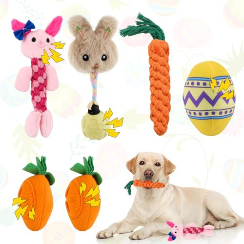 dellyy Hundespielzeug Ostern, Futterspielzeug Hund, Hundespielzeug Interaktiv, Intelligenz, Spielzeug Kleine Hunde, Hund Osterhase Beruhigende, Karotte