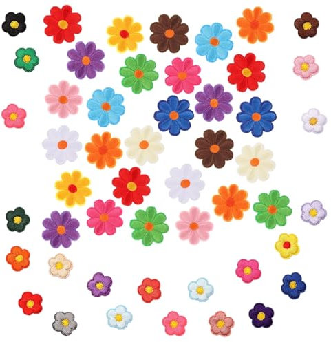 Patches zum Aufbügeln,50 PCS Aufnäher zum Aufbügeln Flicken zum Aufbügeln Bestickte Aufnäher Bügelbilder für Textilien Aufbügler Set für Hut Jeans Jacken Rucksäcke DIY Zubehör