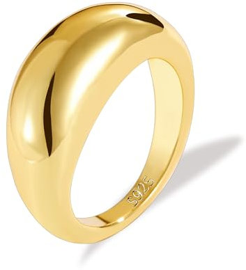 ALEXCRAFT Chunky Ringe Gold Wasserfest Damen für Frauen Freundin Mama Engagement Promise Ring Schmuck