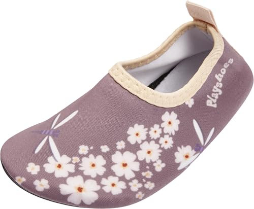 Playshoes Unisex Kinder Wassersportschuh Barfußschuhe, Violett Blümchen, 26/27 EU