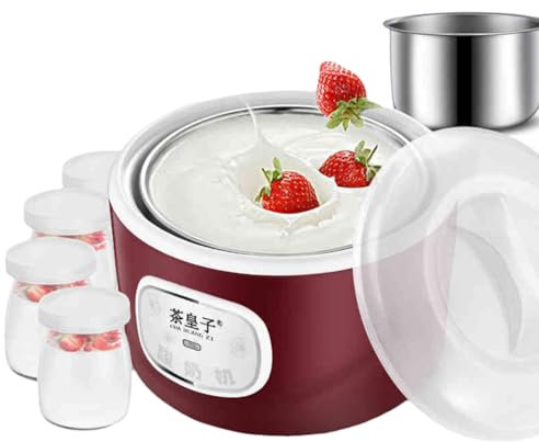 Peakjune Macchina per Yogurt Digitale,Yogurt Yogurtiera Fatta in Casa,Macchina Automatica per Yogurt,Probiotic Yogurt Maker,con 4 Tazze da Portata,Rivestimento in Acciaio Inossidabile.c