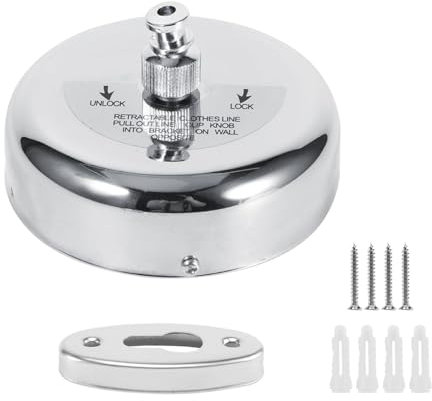 Corde à Linge rétractable pour intérieur et extérieur, 2.8m Ligne à Linge Murale en Acier Inoxydable Fixation Murale Ligne à Linge très résistante pour Balcon Salle de Bain (perceuse)