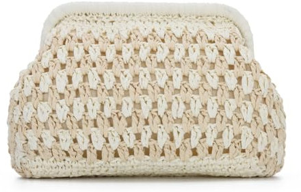 Jywmsc Paille Embrayage Sac à Main pour Femmes Plage Estivale Sacs Tissé Vacation Sacs Soirée Creux épaule Sac à main