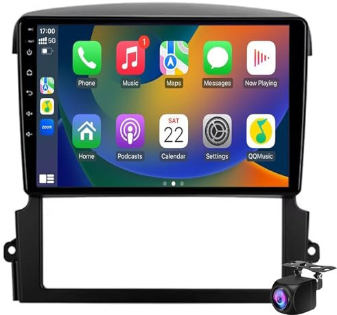 Keoaiob Radio Estéreo para K-IA Sorento BL 2004-2008 para Coche con Pantalla Táctil Android 14 De 9 Pulgadas con Carplay Android Auto, Navegación GPS Bluetooth WiFi USB Mirror Link FM(Size:M100S)