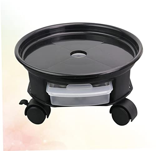 HEMOTON Round Wheel Flower Pot Base Plant Pots Tray Removable Bottom Easy Transfer Storage for