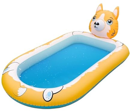 Piscina gonfiabile, 180 cm x 100 cm x 54 cm, rettangolare, fontana gonfiabile per bambini, adulti, per feste estive in acqua, cortile, giardino, (scatola colorata)