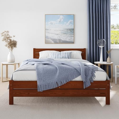 Nodax Super King Bed Frame – F3 Solid Pine Rustic Chunky Wooden Bed Frame for Adults, Eco Colour Woodstain Option, Slatted Base with Extra Four Supportive Legs, Bedroom Furniture | 6ft (Bear)
