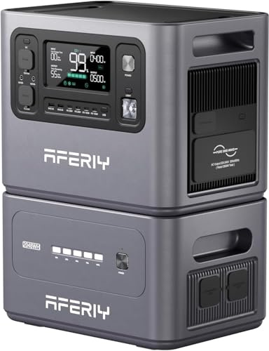 AFERIY Stazione Energetica Portatile 2800w Con 1 Batteria Aggiuntiva Stazione Di Alimentazione Portatile 4096wh, Capacità Espandibile, Generatore Solare Per Campeggio, Casa, Viaggi, Camper, Emergenze
